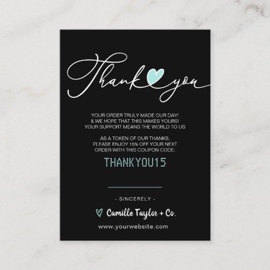 Carte De Fidélité Merci d'entreprise et code remise | Loyal moderne (Devant)