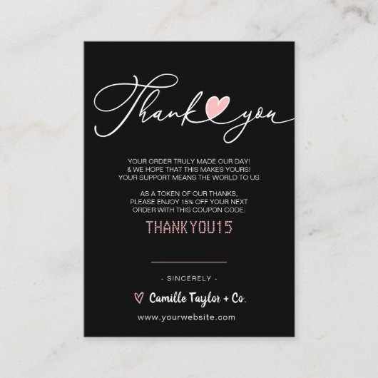 Carte De Fidélité Merci d'entreprise et code remise | Loyal moderne (Devant)