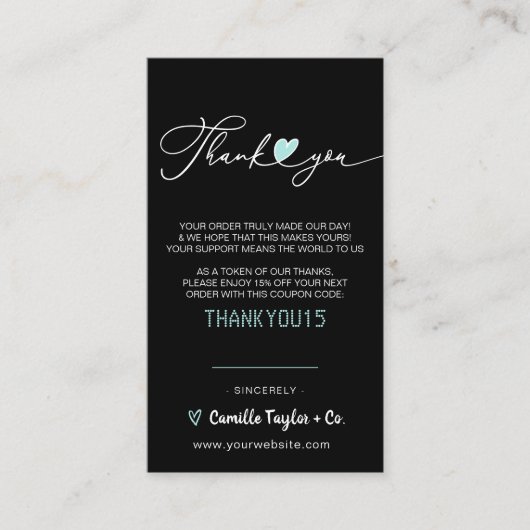 Carte De Fidélité Merci d'entreprise et code remise | Loyal moderne (Devant)