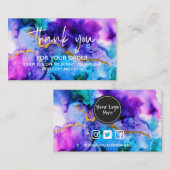 Carte de fidélité Merci Gold Blue Purple 2 (Devant / Derrière)