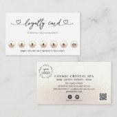 Carte De Fidélité *~* Merci QR LOGO Récompenses Coeurs (Devant / Derrière)