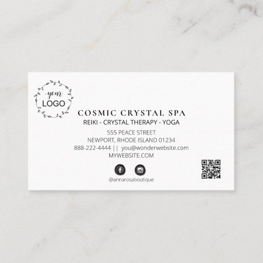 Carte De Fidélité *~* Merci QR LOGO Récompenses Moderne (Dos)