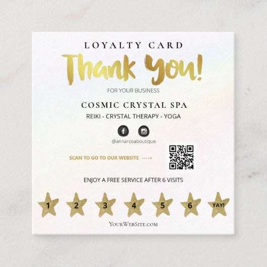 Carte De Fidélité *~* Merci Rainbow QR Punch (Devant)