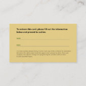 Carte De Fidélité Miel Bee Counter Golden Amber (Dos)