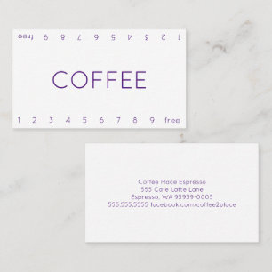 Carte De Fidélité Mince Double Nombre Loyauté Café Punch Card