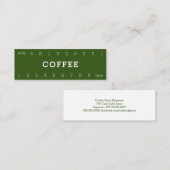 Carte De Fidélité Mini Simple Double Numéro De Café Punch Card (Devant / Derrière)