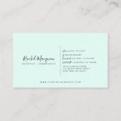 Carte De Fidélité Minimal Élégant Vert Menthe Blanc Script (Dos)