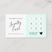 Carte De Fidélité Minimal Élégant Vert Menthe Blanc Script (Devant)