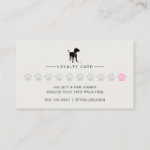 Carte De Fidélité Minimal Pet Silhouette Dog Walker Reward (Dos)