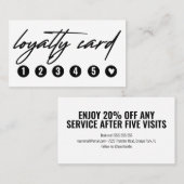 Carte de fidélité minimale avec clins noirs et bla (Devant / Derrière)