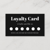 Carte de fidélité minimale des clients noirs et bl (Devant)