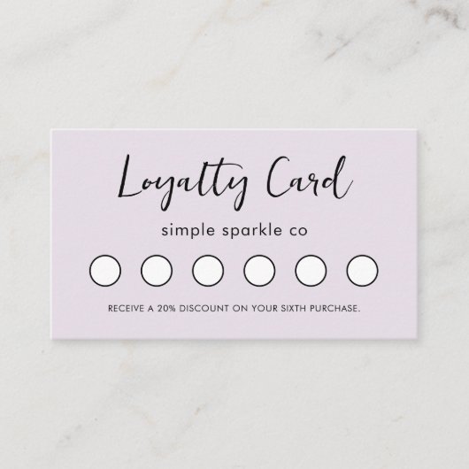 Carte de fidélité minimale moderne Script client (Devant)