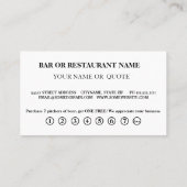 Carte de fidélité minimaliste noire moderne (Dos)