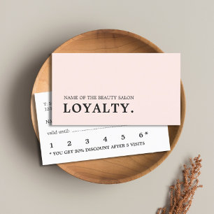 Carte de fidélité minimaliste Rose blanc