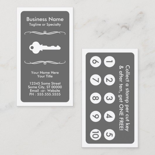 carte de fidélité mod KEY (Devant / Derrière)