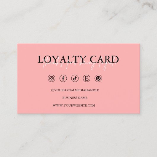 Carte de fidélité Modèle, Moderne (Devant)