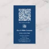 Carte De Fidélité Modern Blue & White with Logo Thank You Punch (Dos)