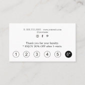 Carte De Fidélité Modern Bold Faux Rose Gold Black Salon (Dos)