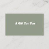 Carte De Fidélité Modern Business Sage Green Custom Gift Certificate (Devant)