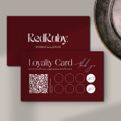 Carte De Fidélité Modern Dark Red Minimalist Loyalty Card