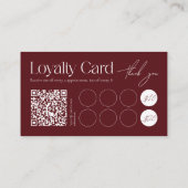 Carte De Fidélité Modern Dark Red Minimalist Loyalty Card (Dos)