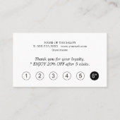 Carte De Fidélité Modern Elegant Black Green White Beauty (Dos)