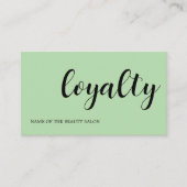 Carte De Fidélité Modern Elegant Black Green White Beauty (Devant)