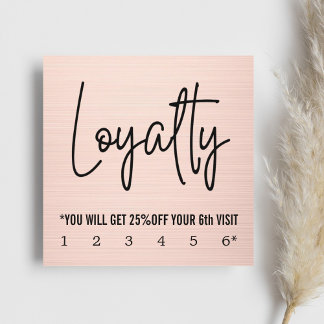 Carte De Fidélité Modern Elegant Faux Rose Gold Loyalty Card