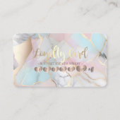 Carte De Fidélité Modern Elegant Rose Gold Hearts Opal Stone (Devant)