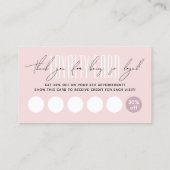 Carte De Fidélité Modern hair stylist script typography blush pink (Dos)