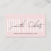 Carte De Fidélité Modern hair stylist script typography blush pink (Devant)