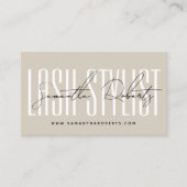 Carte De Fidélité Modern lash stylist script typography beige (Devant)