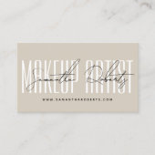 Carte De Fidélité Modern makeup artist script typography beige (Devant)