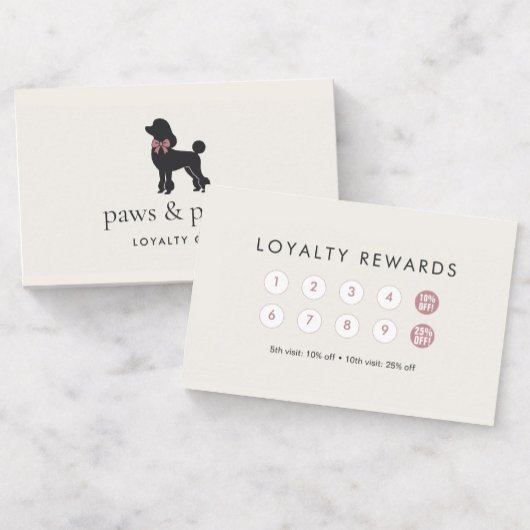 Carte De Fidélité Modern Neutral Dog Groomer Loyalty Card | Editable