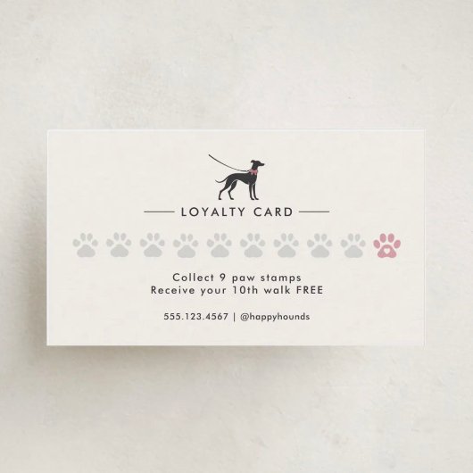 Carte De Fidélité Modern Neutral Dog Walker | Dog Walking