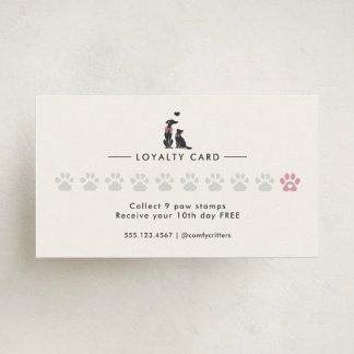 Carte De Fidélité Modern Neutral Pet Sitter Dog Walker 