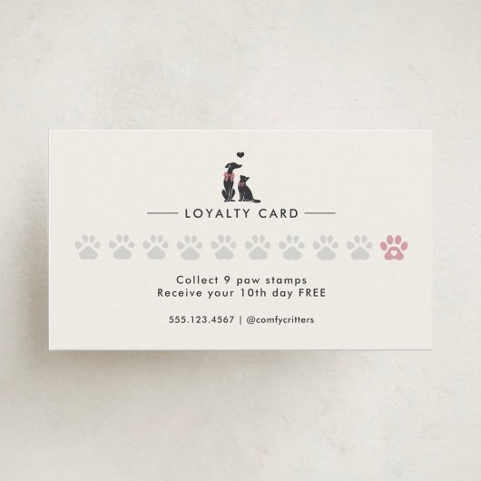 Carte De Fidélité Modern Neutral Pet Sitter Dog Walker