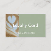 Carte De Fidélité Modern Sage Custom Photo Coffee House Customer (Devant)