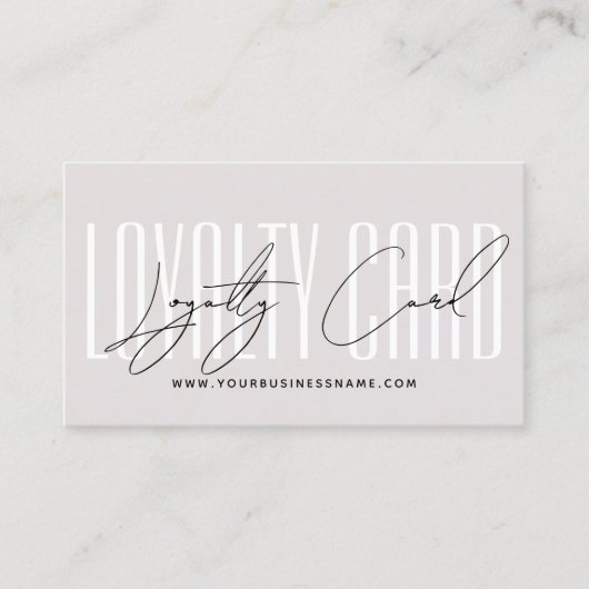 Carte De Fidélité Modern typography script reward  (Devant)