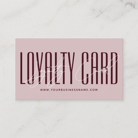 Carte De Fidélité Modern typography script reward  (Devant)