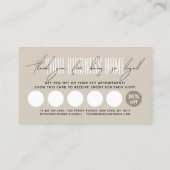 Carte De Fidélité Modern typography script reward (Dos)