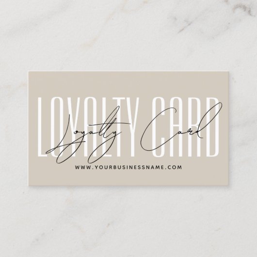 Carte De Fidélité Modern typography script reward  (Devant)