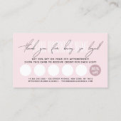 Carte De Fidélité Modern typography script reward  (Dos)