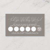 Carte De Fidélité Modern typography script reward  loyalty card (Dos)