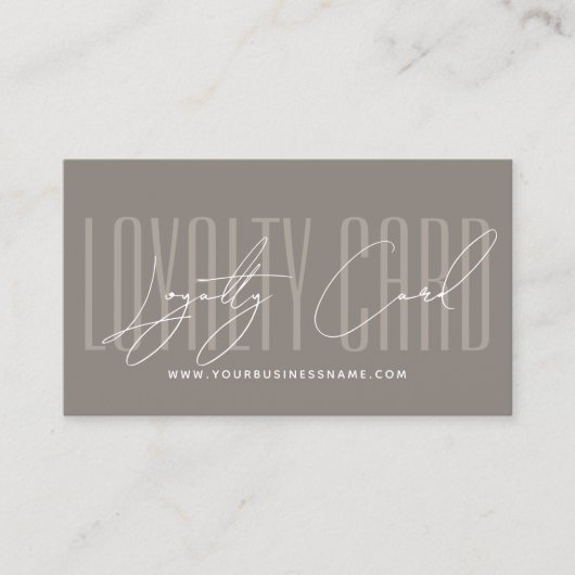 Carte De Fidélité Modern typography script reward  loyalty card (Devant)