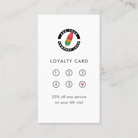 Carte De Fidélité Moderne Ajouter Votre Logo Marque D'Affaires (Devant)