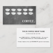 Carte de fidélité moderne Black Chalkboard Café Cu (Devant / Derrière)