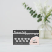 Carte de fidélité moderne Black Chalkboard Café Cu (Debout devant)