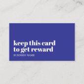 Carte De Fidélité Moderne Bleu Profond Blanc Beauté Bold Salon (Devant)