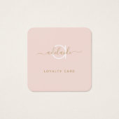 Carte de fidélité moderne Blush Pink Gold (Devant)